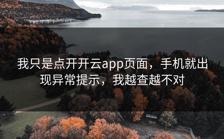 我只是点开开云app页面，手机就出现异常提示，我越查越不对
