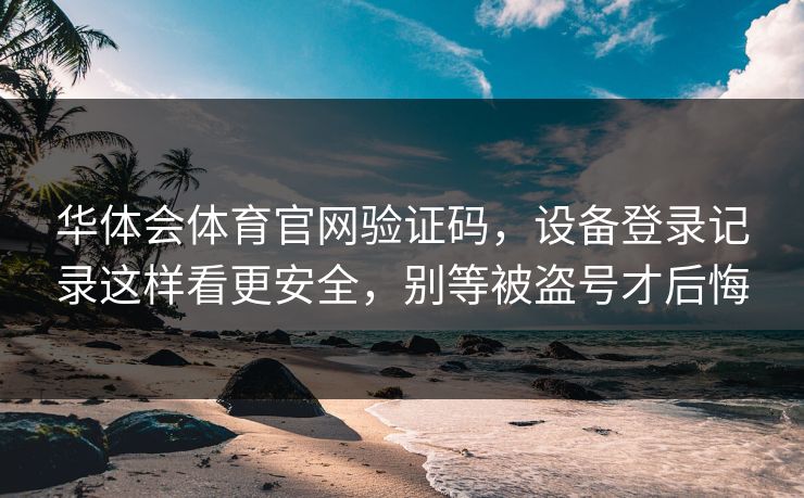 华体会体育官网验证码,设备登录记录这样看更安全,别等被盗号才后悔